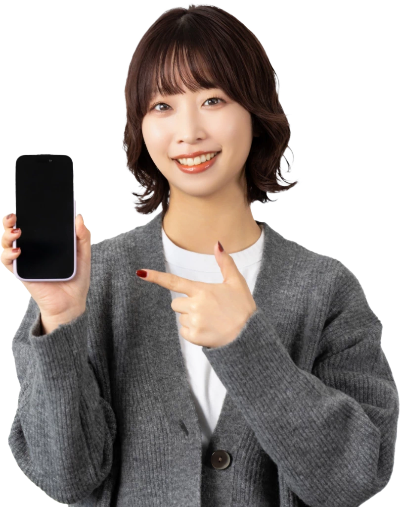 スマートフォンを持つ女性